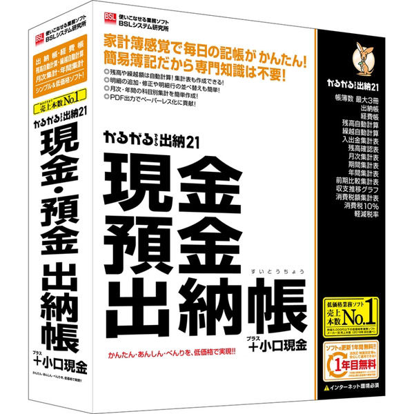 BSL かるがるできる出納21 現金・預金出納帳+小口現金  1個（直送品）