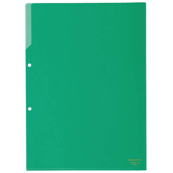 コクヨ（KOKUYO） クリヤーファイルA4・2穴 緑 フ-750G　20冊（直送品）