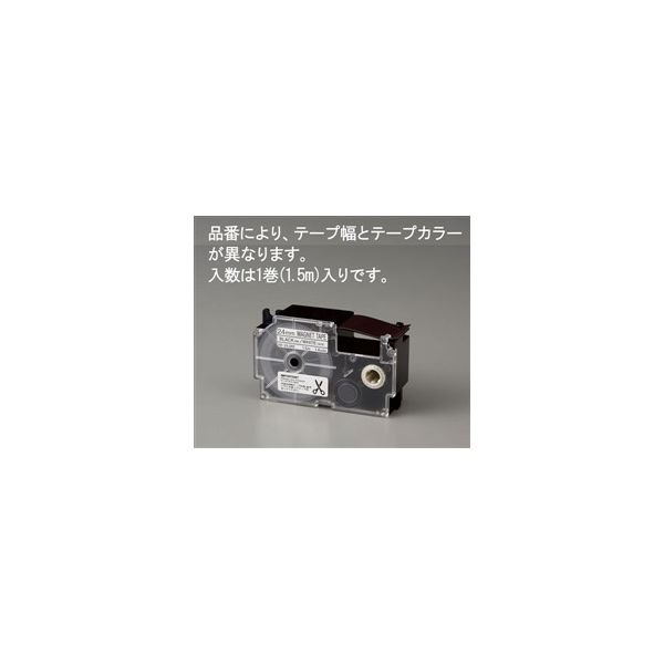 エスコ 24mm テープカートリッジ(白に黒文字) EA761DR-24 1セット(3個)（直送品）