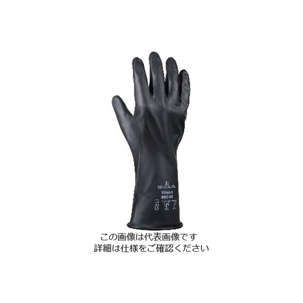 エスコ [M/300mm] 手袋(耐塩素系溶剤/バイトンゴム製) EA354BV-36 1双（直送品）