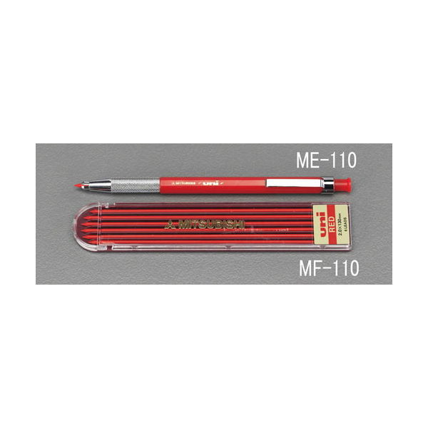 エスコ 2.0mm シャープペンシル替芯(6本/赤) EA765MF-110 1セット(120本:6本×20セット)（直送品）