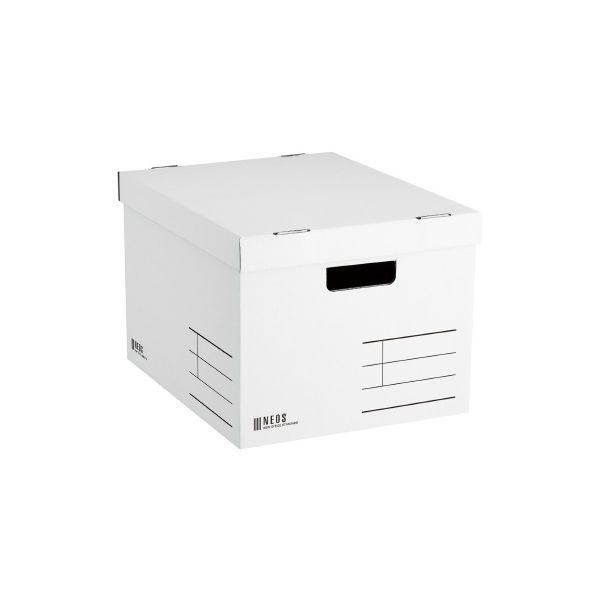 コクヨ 収納ボックス<NEOS> （Lサイズ・フタ付き）ホワイト A4-NELB-W 1セット（10冊）
