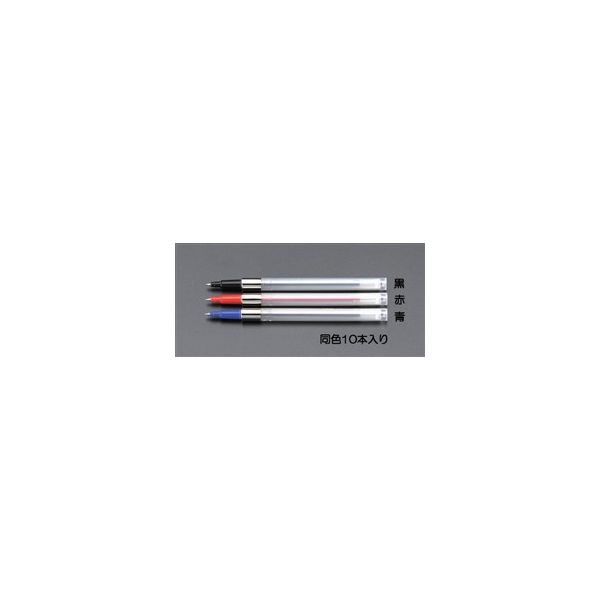 エスコ 0.7mm ボールペン替芯・加圧式(赤/10本) EA765MG-202B 1セット(100本:10本×10箱)（直送品）