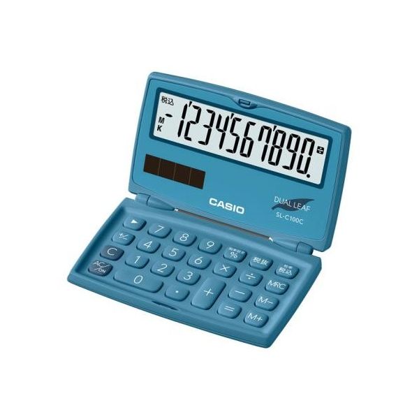 エスコ 10桁 手帳型計算機(ブルー) EA761G-28B 1セット(4個)（直送品）
