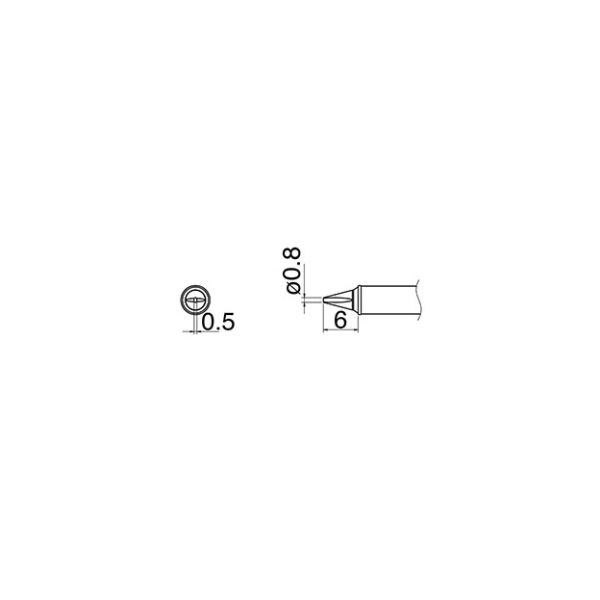 エスコ φ0.8mm 交換用こて先 (EA304AL用) EA304AL-16 1セット(4個)（直送品）