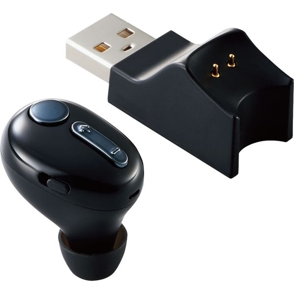 エレコム Bluetoothヘッドセット/極小/HSC31MP/USB充電クレードル付き/ブラック LBT-HSC31MPBK 1個