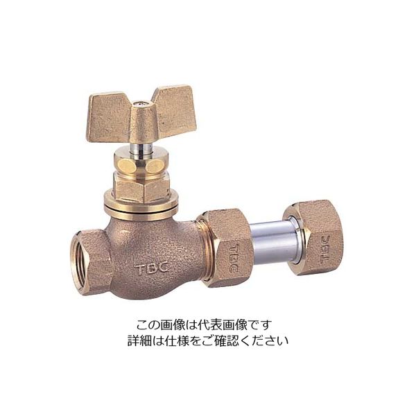 タブチ 止水栓 メータ直結伸縮止水栓 メネジ 蝶形ハンドル SGEB-25 1セット(20個)（直送品）