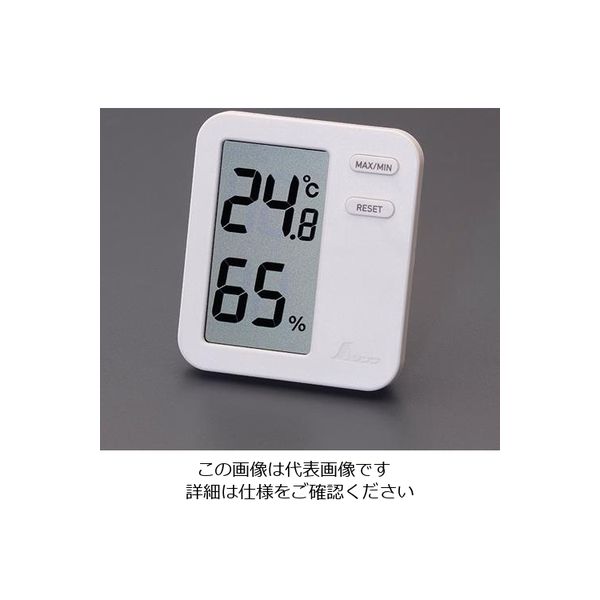 エスコ 80x70mm デジタル最高・最低温度・湿度計 EA728AF-31 1セット(5個)（直送品）