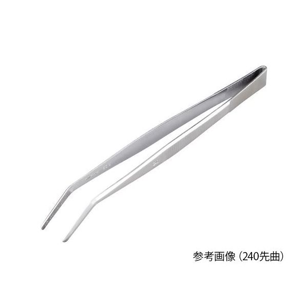 清水アキラ ステンレス製ピンセット 先曲 180mm 1本 6-531-20（直送品）