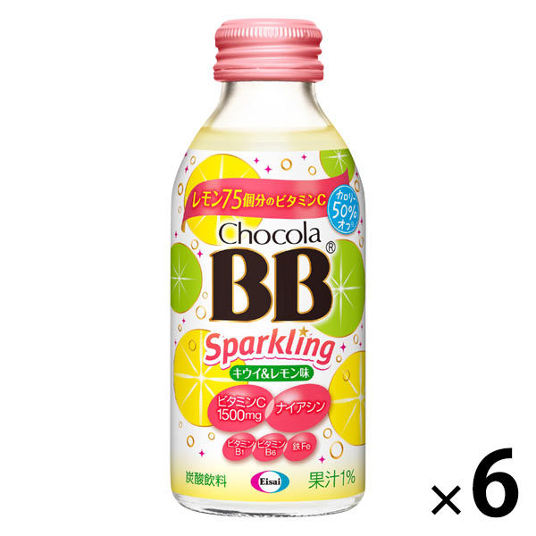 エーザイ　チョコラBB スパークリング キウイ＆レモン味 140ml　1セット（6本）　栄養ドリンク