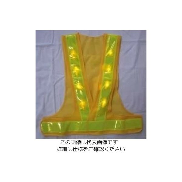 エース神戸 黄LED 安全ベスト 8，000mcd 黄LED×16個使用 黄 LED-YL-Y 1着（直送品）