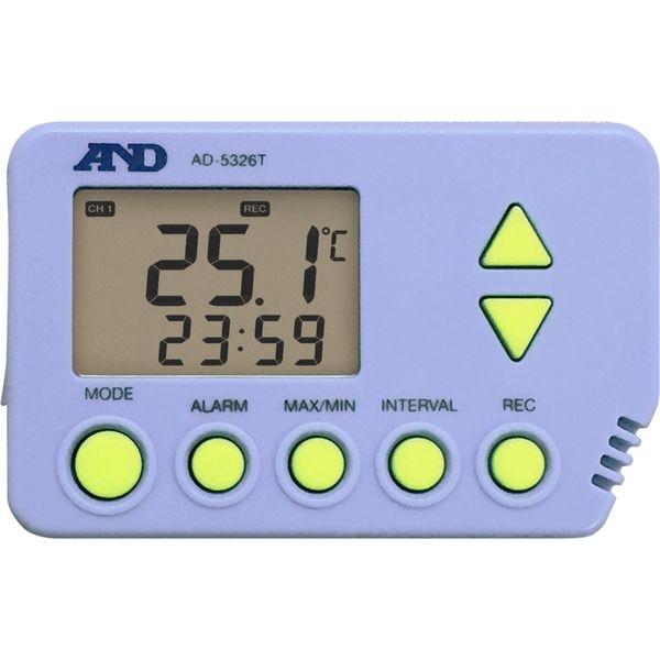 デジタル温度データロガー (外部温度センサー付き) 一般(ISO)校正付　AD5326T-00A00　1台 エー・アンド・デイ（直送品）