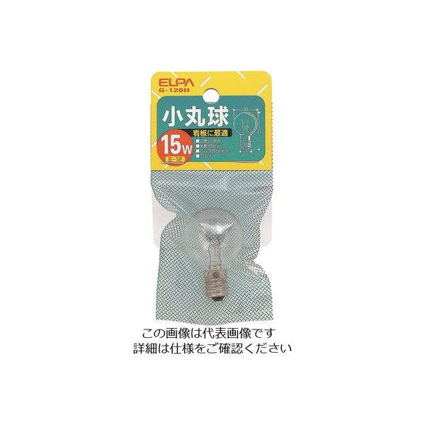 朝日電器 ELPA 小丸球 E12 15W クリア G-126H 1個 202-2498（直送品）