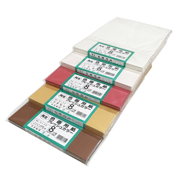 大王製紙 再生色画用紙八切 サーモン A-6381 1袋（100枚入）（直送品）