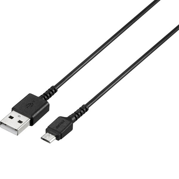 バッファロー USB2.0ケーブル スリム Type-A to microB ブラック 1.5m BSMPCMB115BK 1台（直送品）