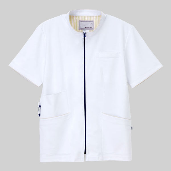 ナガイレーベン 男子上衣 LX-3737 Tベージュ+ロイヤルブルー S 医療白衣 1枚（取寄品）
