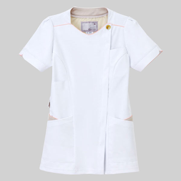 ナガイレーベン チュニック LX-3732 Tベージュ+ピンク L 医療白衣 1枚（取寄品）