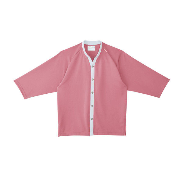 トンボ キラク ニット患者衣 前開きシャツ CR801 ピンク M 患者衣 1枚（取寄品）