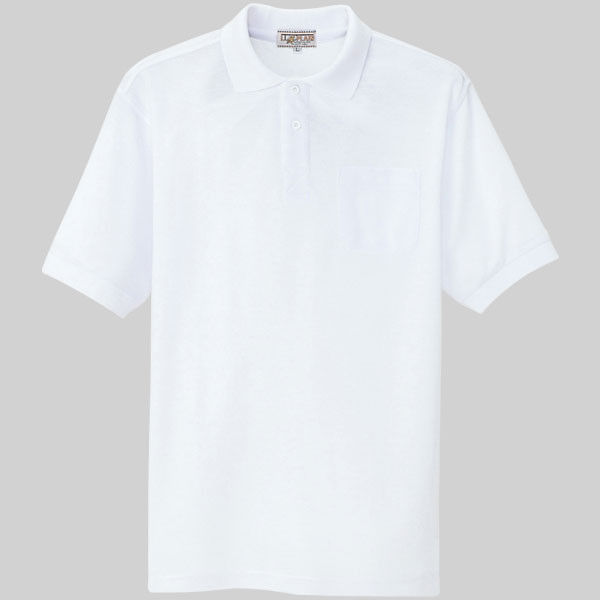 アイトス 半袖ポロシャツ（男女兼用） 7615 ホワイト 5L 介護ユニフォーム 1枚（直送品）