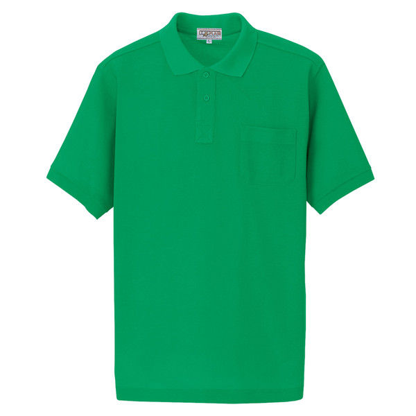 アイトス 半袖ポロシャツ（男女兼用） 7615 グリーン 3S 介護ユニフォーム 1枚（直送品）