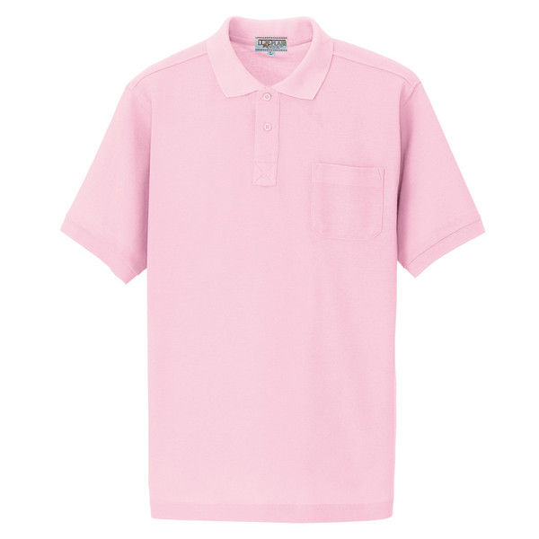 アイトス 半袖ポロシャツ（男女兼用） 7615 ピンク 3S 介護ユニフォーム 1枚（直送品）