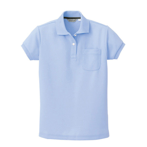 アイトス レディース半袖ポロシャツ CL2000 サックス 7号 介護ユニフォーム 1枚（直送品）