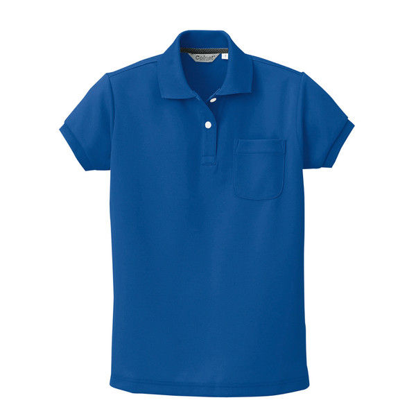 アイトス レディース半袖ポロシャツ CL2000 ブルー 5号 介護ユニフォーム 1枚（直送品）