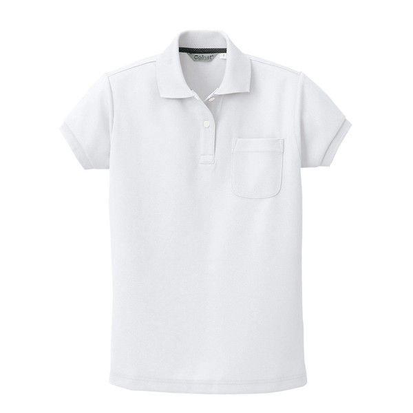 アイトス レディース半袖ポロシャツ CL2000 ホワイト 7号 介護ユニフォーム 1枚（直送品）