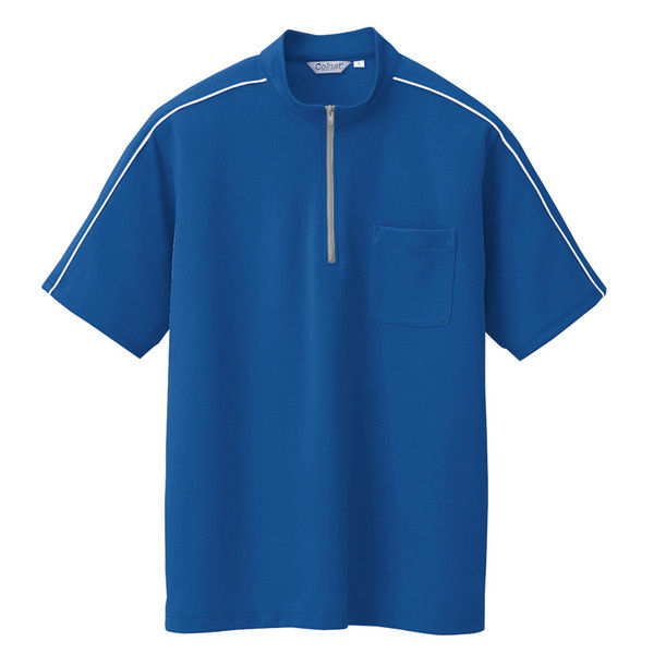 アイトス 半袖クイックドライジップシャツ（男女兼用） CL3000 ブルー 9号 1枚（直送品）