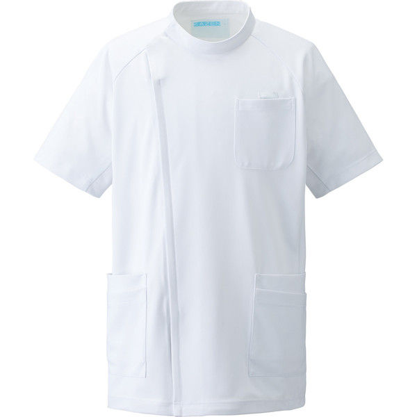 KAZEN メンズジャケット ホワイト S 982 メンズ医務衣　メンズケーシー（直送品）