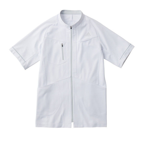 アディダス メンズジャケット SMS602 ホワイト×グレー L KAZEN（カゼン） 医療白衣 1枚（直送品）