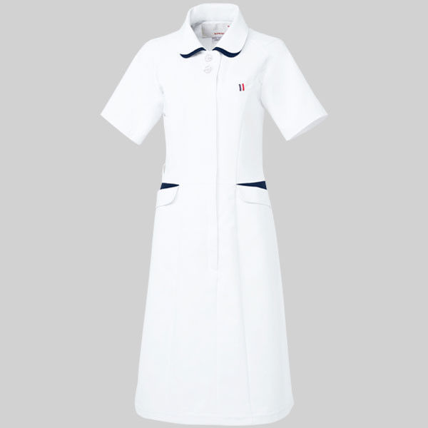 ルコックスポルティフ ワンピース UQW0040 ホワイト×ネイビー L 医療白衣 1枚（直送品）