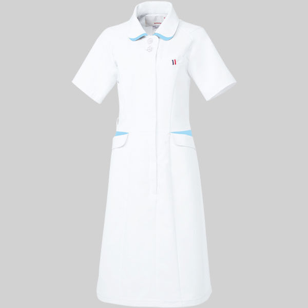 ルコックスポルティフ ワンピース UQW0040 ホワイト×アクア S 医療白衣 1枚（直送品）