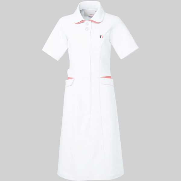 ルコックスポルティフ ワンピース UQW0040 ホワイト×ピンク LL 医療白衣 1枚（直送品）