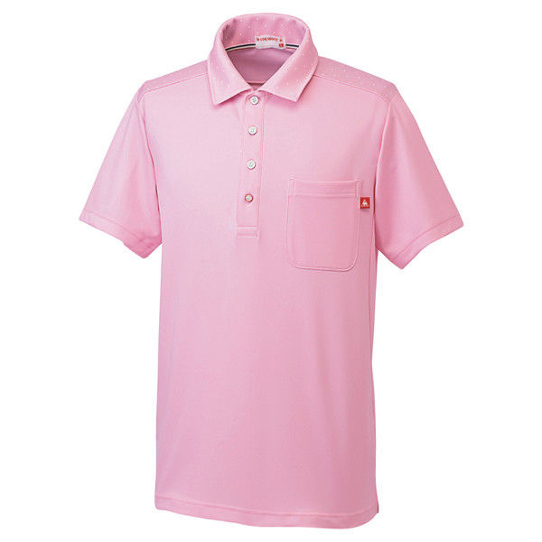 ルコックスポルティフ ユニセックスニットシャツ UZL3062 ピンク S 介護ユニフォーム 1枚（直送品）