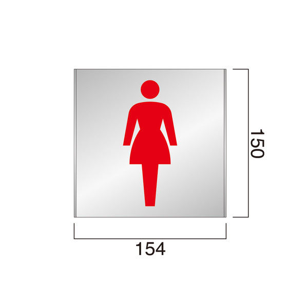 フジタ FT150 ピクト女性トイレ101 平付型アルミサイン（直送品）