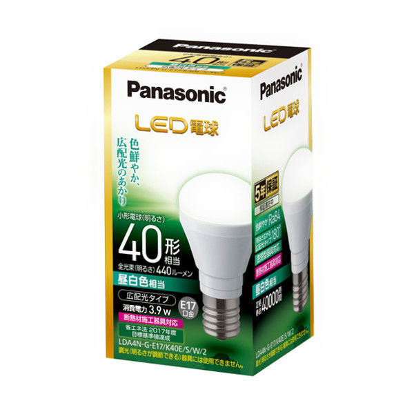 パナソニック LED電球広配光40型昼白色 LDA4NGE17K40ESW2（直送品）
