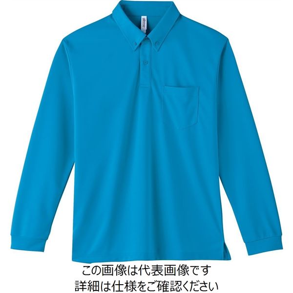 トムス 4.4オンスドライボタンダウンポケット付長袖ポロシャツ ターコイズ S 00314-ABL-034-S 1セット(2枚)（直送品）