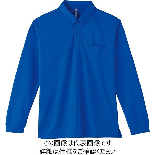 トムス 4.4オンスドライボタンダウンポケット付長袖ポロシャツ ロイヤルブルー 4L 00314-ABL-032-4L 1セット(2枚)（直送品）