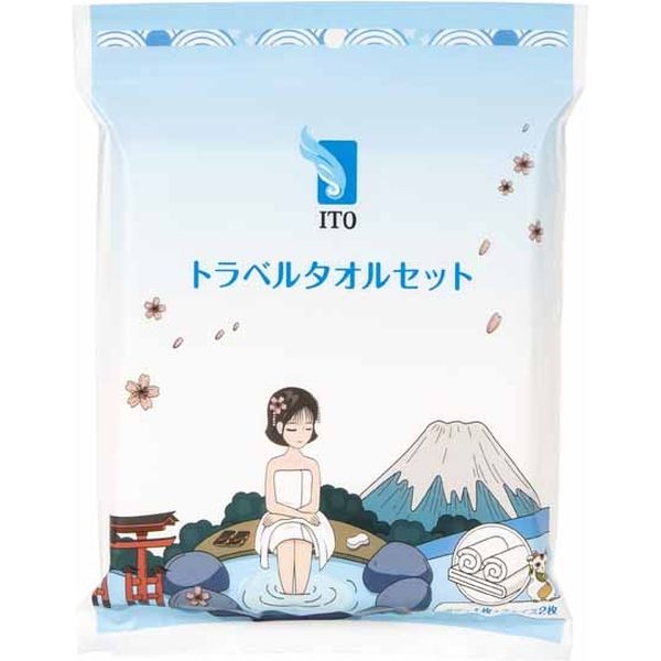 ITO(アイティーオー) ITOトラベルタオルセット(ボディ用1枚、フェイス用2枚)×6パック 1セット×6パック（直送品）