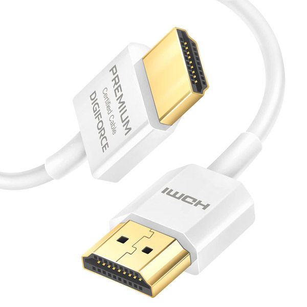デジフォース PREMIUM HDMI ケーブル 超スリムタイプ (ホワイト) D0040WH 1本（直送品）