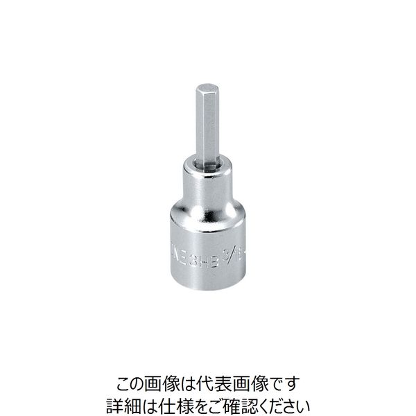 TONE ヘキサゴンソケット 差込角9.5mm 対辺寸法1/4インチ 3HB-08HP 1個 864-2195（直送品）