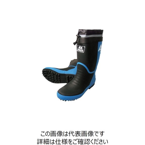 喜多 スパイクゴム長靴(カバー付) KR7200 ブラック M(24.5~25.0) KR7200-BK-M 1足 219-8154（直送品）