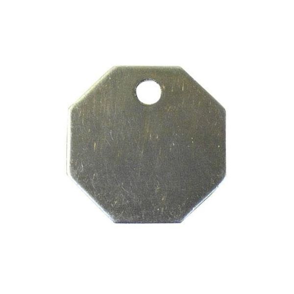 エスコ 38.1mm タグブランク(ステンレス 八角/10枚) EA591HK-23 1セット(100枚:10枚×10パック)（直送品）