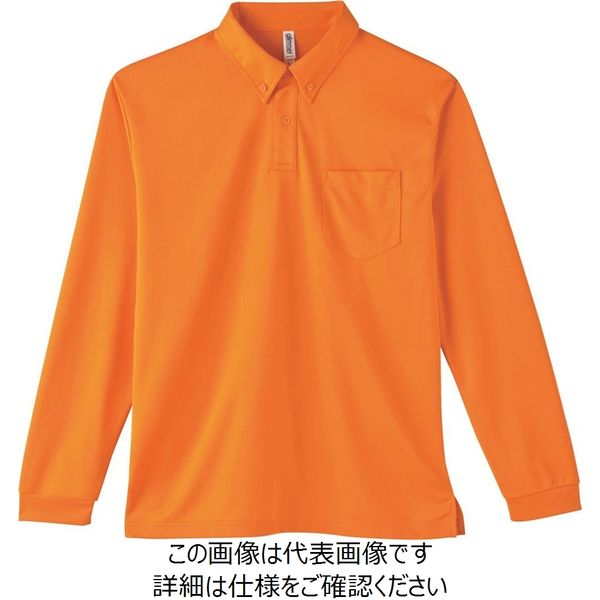 トムス 4.4オンスドライボタンダウンポケット付長袖ポロシャツ オレンジ 3L 00314-ABL-015-3L 1セット(2枚)（直送品）
