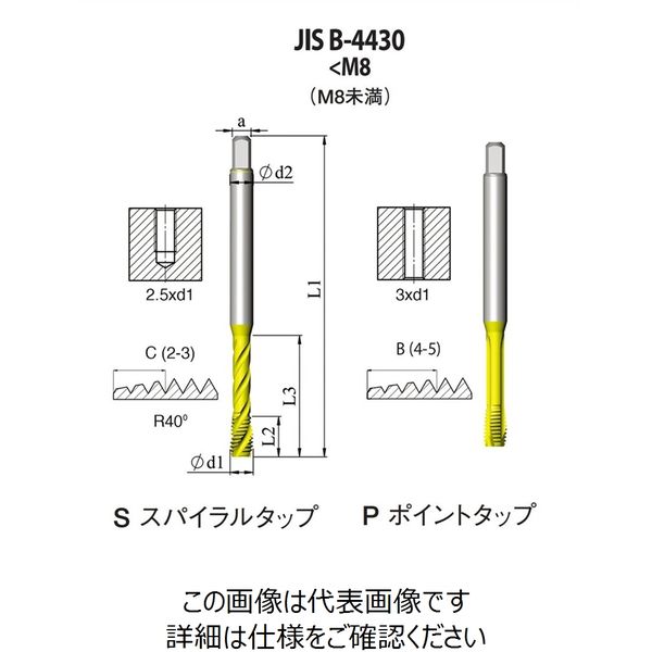 JIS Bー4430 一般用ポイントタップ 【PJ4BM16X2.0H45X】 PJ4BM16X2.0H45X 1本（直送品）