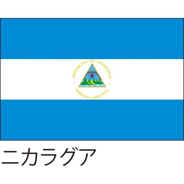 【世界の国旗】服部 応援・装飾用旗 ニカラグア 105×70cm ポンジ 1枚（直送品）