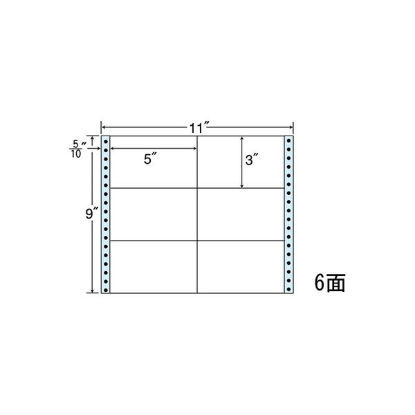 東洋印刷 ナナフォーム タックフォームラベル（剥離紙ブルー） 白 6面 1箱（500折） NC11AB（直送品）
