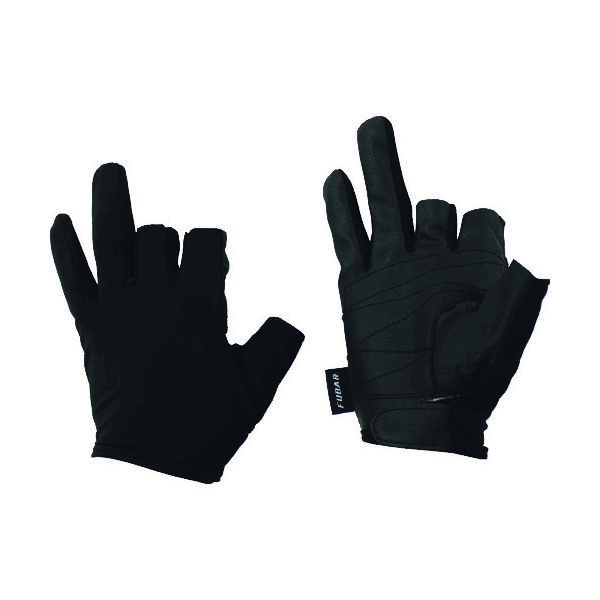 おたふく手袋 おたふく フーバー シンセティックレザーグローブ 3フィンガーレスモデル ブラック L FB-62-BK-L 1双 147-6221（直送品）