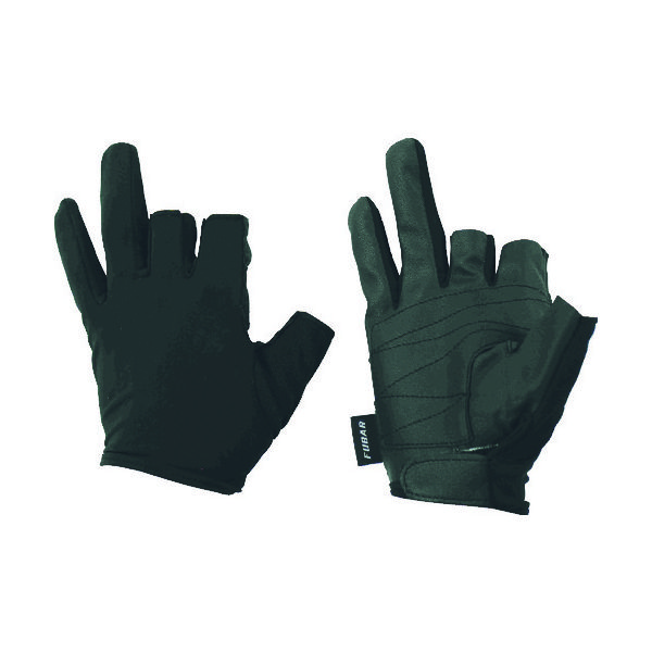おたふく手袋 おたふく フーバー シンセティックレザーグローブ 3フィンガーレスモデル ブラック M FB-62-BK-M 1双 147-6225（直送品）